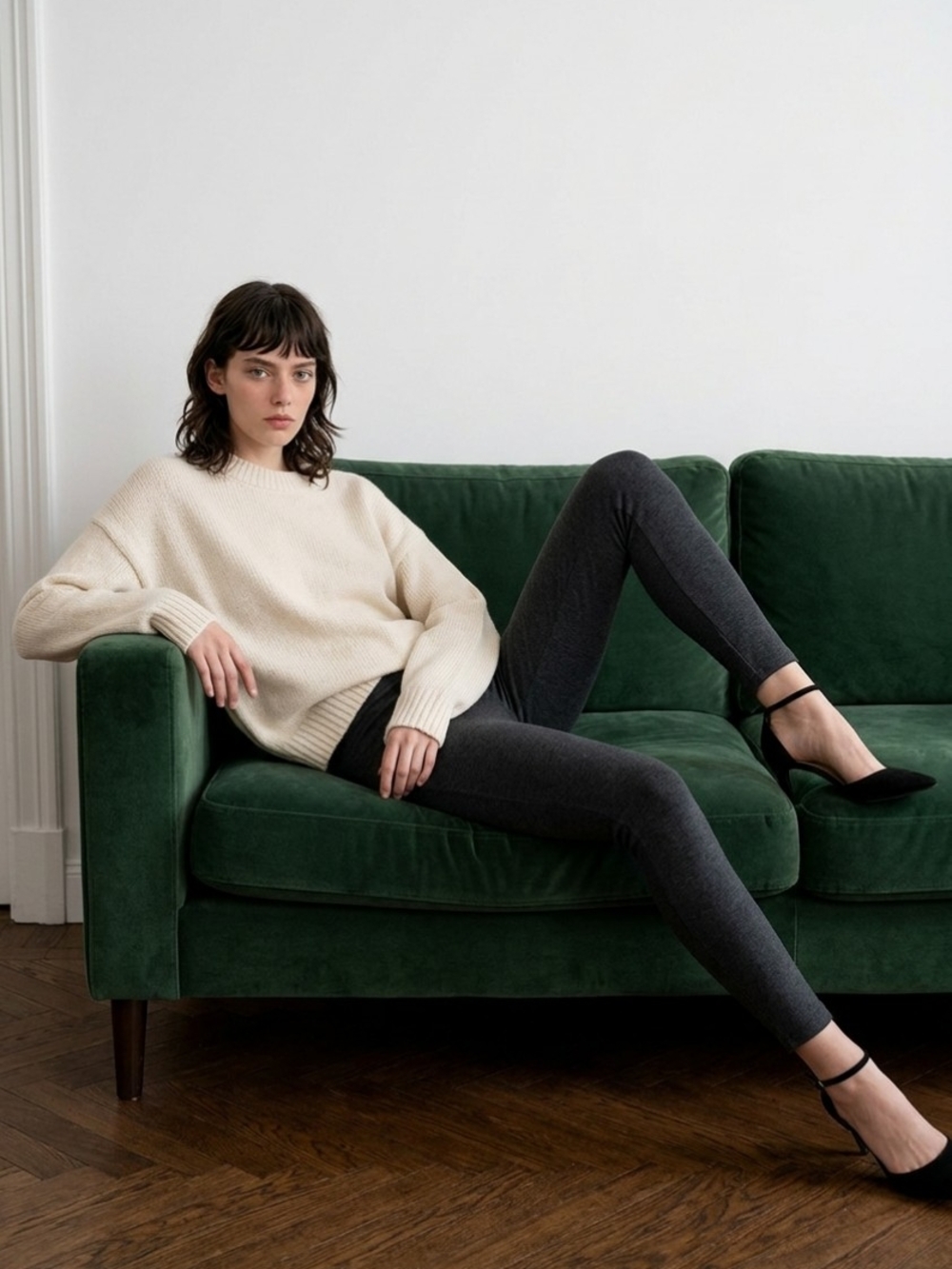 Woman Classic Charcoal Pull-On Jeggings